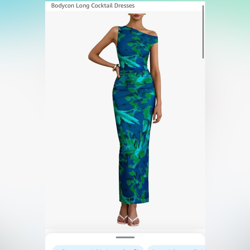 Chic Teal and Navy Sleeveless Maxi Dress